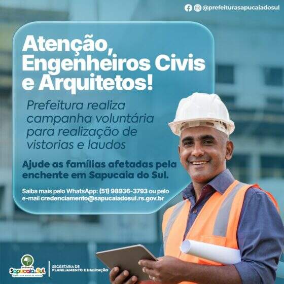 ATENÇÃO, ENGENHEIROS CIVIS E ARQUITETOS!