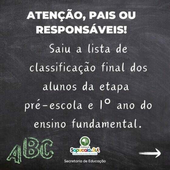 LISTA DE CLASSIFICAÇÃO FINAL DOS ALUNOS DA ETAPA PRÉ-ESCOLA E 1° ANO DO ENSINO FUNDAMENTAL